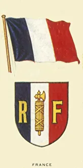 French National Flag Stampe: France, c1935. Creator: Unknown