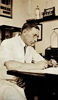 Nobel Prize Winner Stampe: Frederick Grant Banting. Creator: Unknown
