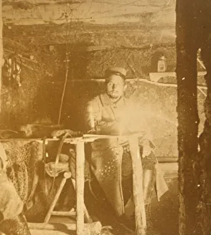 French Soldier Stampe: French soldier underground, c1914-c1918