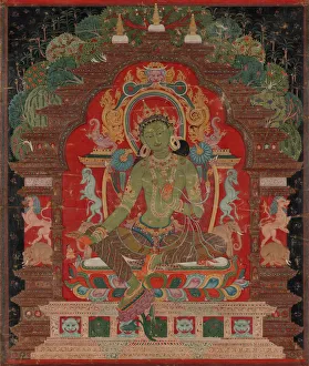 Arte Tibetana Stampe: Tara Verde, c. 1260. Creatore: Sconosciuto.