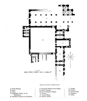William Mackenzie Prints Stampe: Ground Plan of Dryburgh, 1897
