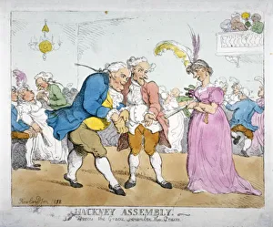Georgian Era Fashion Stampe: Hackney Assembly. The Graces, the Graces, Remember the Graces, 1812