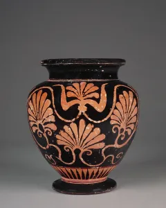 6th Century BC Artifacts Stampe: Handleless Stamnos in Attic Six Technique, late 6th century BC. Creator: Unknown