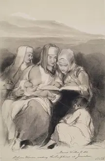 Joseph Nash Artwork Stampe: Hebrew Women Reading The Scriptures At Jerusalem, 1841. Creator: Joseph Nash