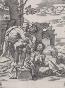 Sixteenth Century Prints Stampe: Hercules and Antaeus, dated 1533. dated 1533. Creator: Agostino Veneziano