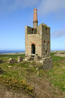 Cornwall Industrial Heritage Stampe: Higher Bal Mine engine house, Cornwall