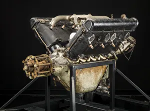 National Air And Space Museum Collection Stampe: Hispano-Suiza (Wright-Martin E), V-8 Engine, ca. 1916. Creators: Wright Aeronautical