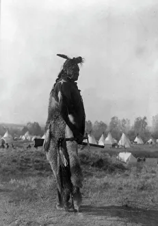 Vintage Native American Portraits Stampe: Hoop On the Forehead [E], c1908. Creator: Edward Sheriff Curtis