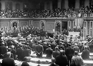 Capitol Building Architecture Stampe: House of Representatives in Session, between c1910 and c1915. Creator: Bain News Service