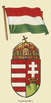 Hungarian Flag Stampe: Hungary, c1935. Creator: Unknown