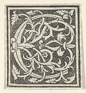 Metropolitan Museum Artwork Stampe: Initial letter C on patterned background, 1520. 1520. Creator: Anon