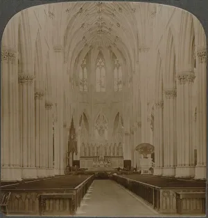 Underwood And Underwood Prints Stampe: Interior finest Gothic structure in U. S. - St. Patricks Cathedral, New York, c1900