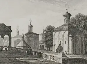Russian Orthodox Church Architecture Stampe: Interior view of Trinity Monastery