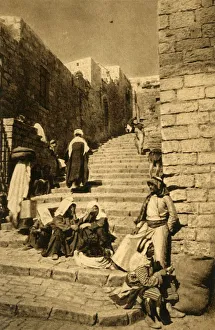 Jerusalem Street Scene Stampe: Jerusalem - A Street, c1918-c1939. Creator: Unknown