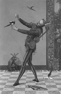 Stampa con cornice : Il Giocoliere, 1869. Creatore: E Mohn