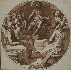 Julius Caesar Stampe: Julius Caesar Addressing Senators