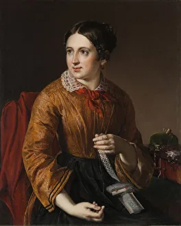 Romanticism Oil Paintings Stampe: By a lace insert