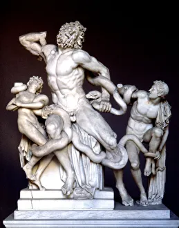 Città Del Vaticano Stampe: Laocoonte, opera di Agesandro, Polidoro e Attedoro, 50 d.C. conservata nei Musei Vaticani.