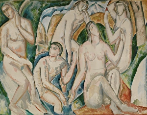 Stampa con cornice : Le bagnanti, c1908. Creatore: Andre Derain Stampa con cornice : Le bagnanti, c1908. Creatore: Andre Derain