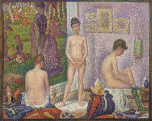 Stampe di Le Modelle, Ensemble (Versione piccola), 1888. Collezione privata Georges Seurat Stampe: Les Poseuses, Ensemble (Petite version)