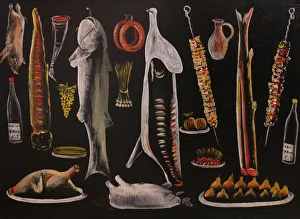 Stampe di Natura Morta. Trovata nella Collezione del Museo di Arte Georgiana di Stato, Tiflis (Tbilisi) Niko Pirosmani Stampe: Natura Morta