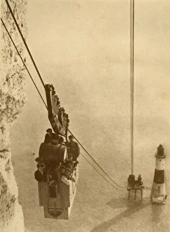British Civil Engineering History Stampe: The Lighthouse Builders, c1930. Creator: J. Weston & Son