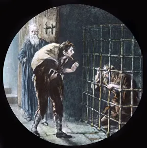 John Bunyan Artwork Stampe: The Man in the Cage, c1910. Creator: Unknown