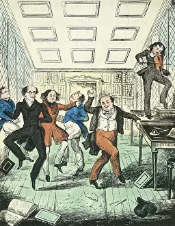 Nineteenth Century Apparel Stampe: Men dancing, 1841. Creator: Unknown