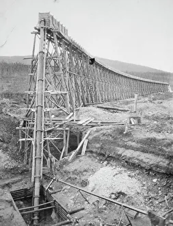 Unknown Photographer Black And White Images Stampe: Mining structure, between c1900 and c1930. Creator: Unknown