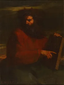 Moses Ten Commandments Stampe: Moses with the Ten Commandments, 1841