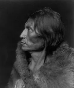 Black And White Ethnography Stampe: Mosquito Hawk-Assiniboin, c1908. Creator: Edward Sheriff Curtis