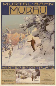 Skiing In Austria Stampe: Murau, c1908-1910. Creator: Jahn, Gustav (1879-1919)