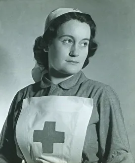 Vintage Nursing Uniforms Stampe: Nurse, c1940s. Creator: Unknown