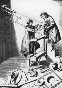 Solar Eclipse Stampe: Observing a solar eclipse, 1673