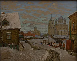 Realism Oil On Canvas Art Stampe: Old Pskov