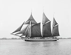 Vintage Sailboat Images Stampe: An Old time schooner, c1908. Creator: Unknown
