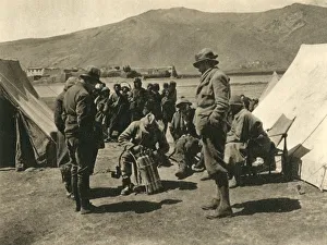 Mount Everest Base Camp Stampe: Oxygen Drill in Camp, c1918-c1939. Creator: Unknown