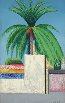 Landscape Oil On Canvas Stampe: Palm Tree, c1930. Creator: Stella, Joseph (1877-1946)