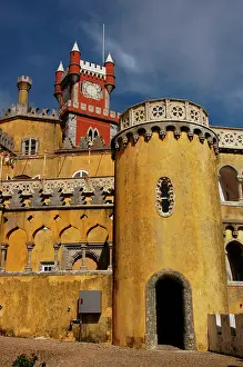 Sintra Portugal Stampe: Partial view of the Pena Palace complex