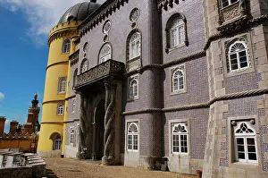 Sintra Portugal Stampe: Partial view of the Pena Palace complex