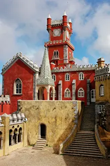 Pena Palace Portugal Stampe: Partial view of the Pena Palace complex