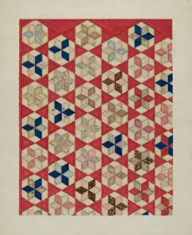 Patchwork Quilt - Stella della sera, c. 1936. Creatore: Lon Cronk