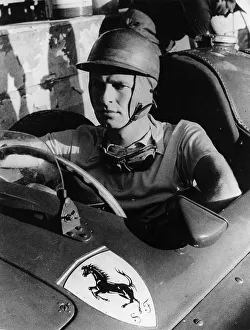 Peter Collins in una Ferrari, c1956.