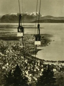 Lake Constance Austria Stampe: The Pfanderbahn cable car, Bregenz, Austria, c1935. Creator: Unknown