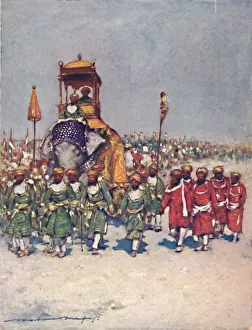 Delhi Durbar 1903 Stampe: One of the most picturesque Groups in the Retainers Procession