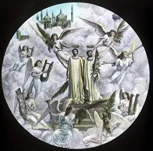 John Bunyan Art Stampe: The Pilgrims crowned, c1910. Creator: Unknown