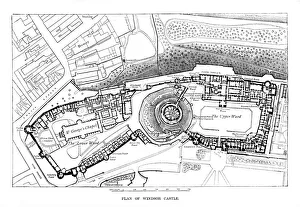 Medieval Fortification Designs Stampe: Plan of Windsor Castle