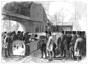 London Underground History Stampe: The Pneumatic Despatch Tube: the Holborn end of the Tube on the opening day