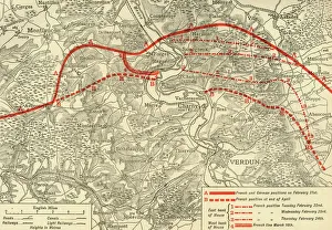 Posizioni nella battaglia di Verdun, Francia settentrionale, Prima Guerra Mondiale, 1916, (c1920)
