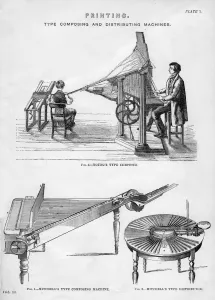 Printing Technology History Stampe: Printing; type composing and distributing machines, 19th or 20th century